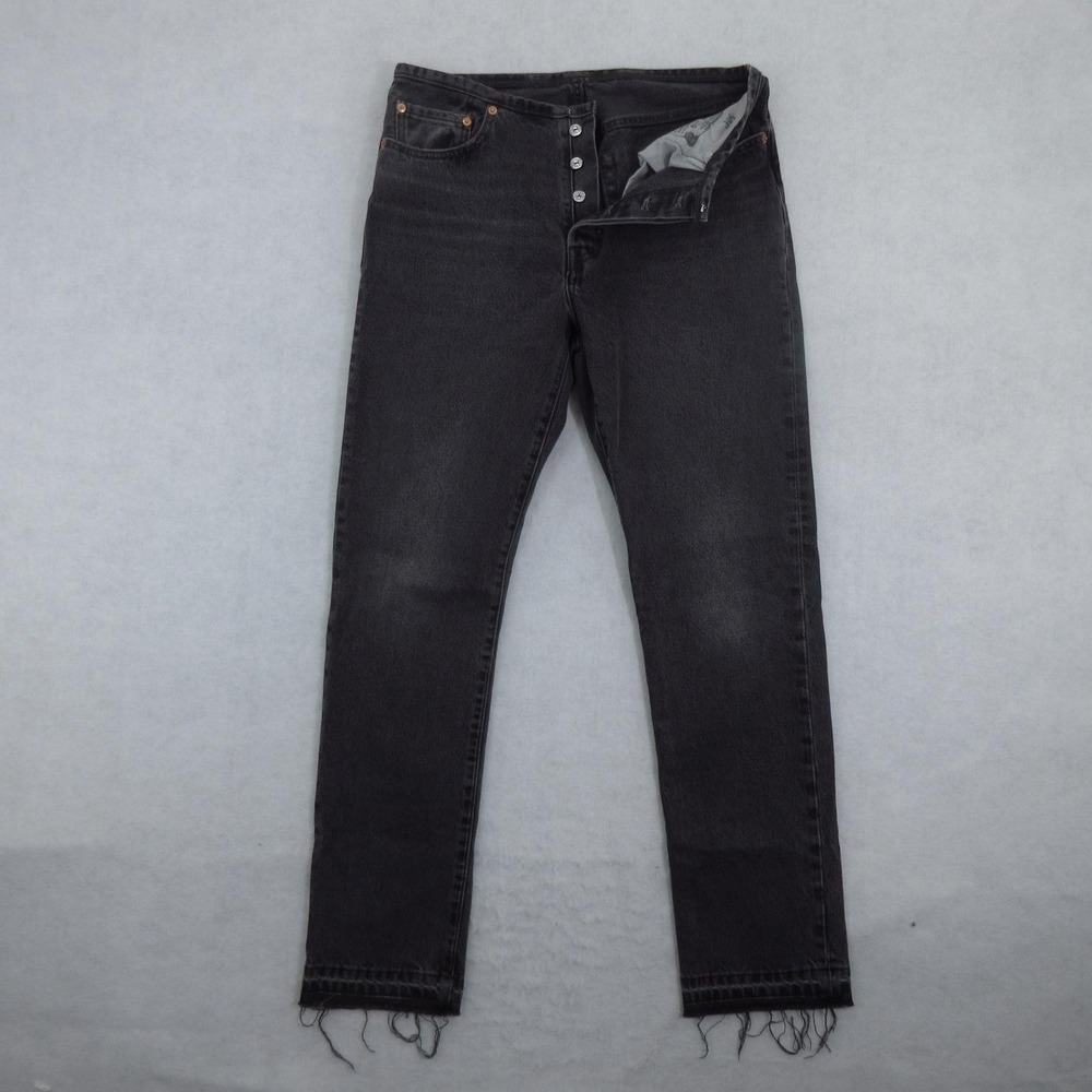 Levis 501 Jeans Mens 29x31 (Tag29x32) Gray Charcoal Button Fly Straight Denim
